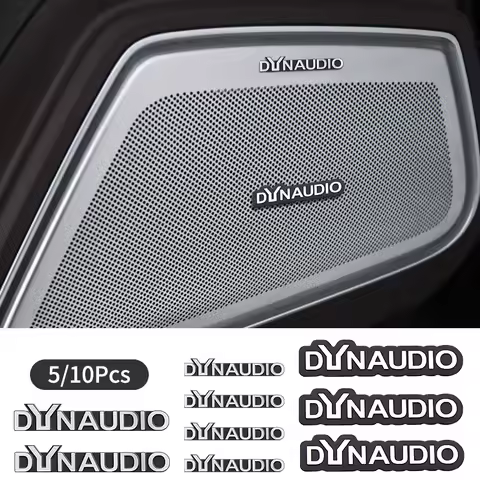 5pcs/10pcs high-quality Metal Dynaudio logo car Hi-Fi Speaker audio Speaker Badge stereo Emblem stic