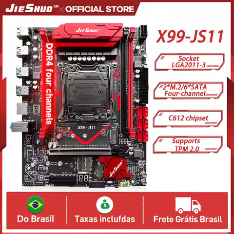 JIESHUO X99-JS11 Motherboard LGA 2011-3 supporting Intel Xeon E5-2682 V4 CPU, 16GB DDR4 RAM, NVMe/SA