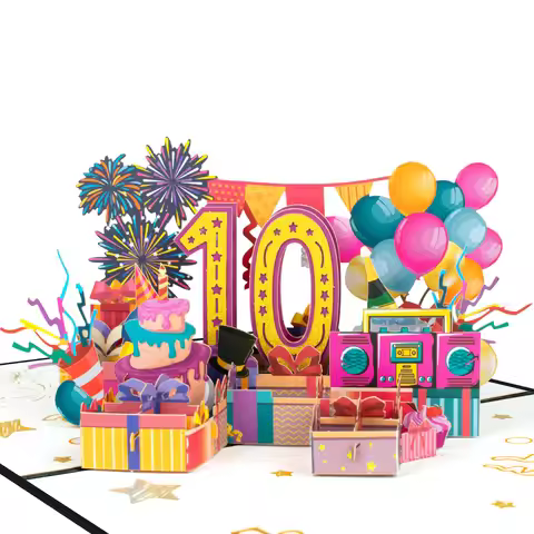 1-100 Number Pop Up Card – 3D Birthday or Anniversary Greeting Card for Milestone Celebrations, Wedd
