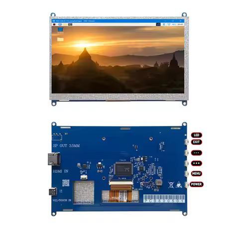 7 Inch Touch Screen Monitor, 5-Point Capacitive Touch, Drive-Free HDMI Display for Raspberry Pi 4/3/
