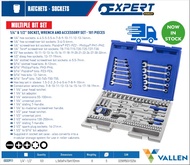 EXPERT by Stanley E032911 - 101pc 1/4" + 1/2" Square Drive Metric 6pt Socket + Bits + Spanners + Key