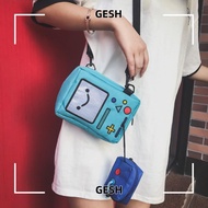 GESH Small Bags, Cartoon Anime Adventure Time Crossbody Bag, Funny Soft Double BMO Robot Phone Purse