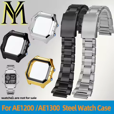 For Casio 3299 AE-1200WH/ae1300 Watch Case Modified For WS-1600H Stainless Steel Watch Case Metal Sh