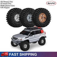 4Pcs 70mm 7mm Hex New 1.3" Metal Wheels & Tires for 1/18 Traxxas TRX4M 1/24 Axial SCX24 FMS Ascent-1