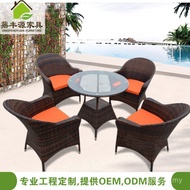 Table Chair Courtyard Courtyard Outdoor Coffee Table Leisure Rattan Chair Open-air Rattan Balcony Th