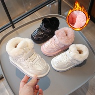 Boys Girls Warm Boots with Thick Fur Children Short Boots Non-slip for Winter 2024 New Fashion Kids 