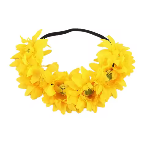 Sunflower crown Boho crown Sunflower headband Flower Hair Accessory (Yellow)