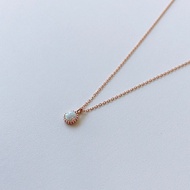 Rose Gold Opal Silver Necklace, Daily Necklace, Korean Necklace, Silver Necklace, K-Beauty, Korean Jewlery, Rose gold plated silver 925