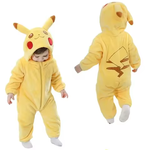 Kigurumi Romper Pikachu Snorlax Onesie Cosplay Costume Halloween Christmas Pajama Winter Warm Homewe