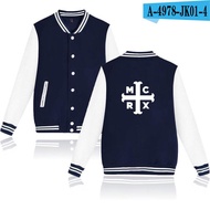 My Chemical Romance Graphics Print Baseball Uniform Coat Men Women Black Punk Emo Rock Sweatshirt St