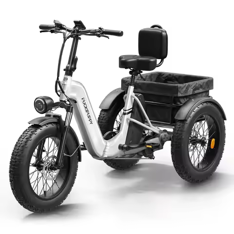 PUCKIPUPPY Electric Tricycle for Adult with 960W Peak Motor 60 Miles Range Pickup Class Trike 500 Lb