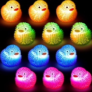 Chivao 12 Pack Summer LED Puffer Ball Ducks Chicken Glow in the Dark Balls Small Light up Ball Funky