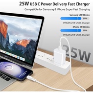 25W Fast Type C Charger for Samsung Galaxy A16 5G A15 5G A14 5G A35 A54 A25 A56 A36 A26 A55 A03s S25