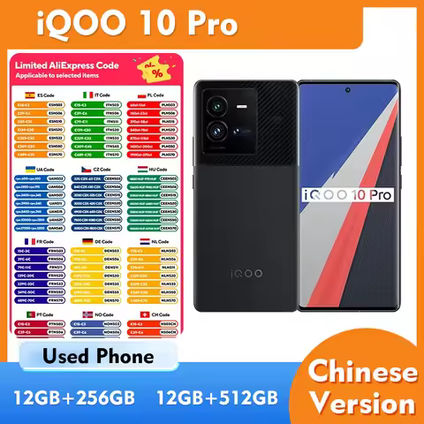 iQOO 10 Pro 5G 6.78inch 3200x1440px SmartPhone 256GB ROM 50MP Battery 4700mAh used phone