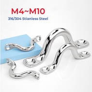 M4 M5 M6 M8 M10 316/304 Stianless Steel Boat Straps Pad U-Shaped Deck Loops Heavy Duty Pads Eyes