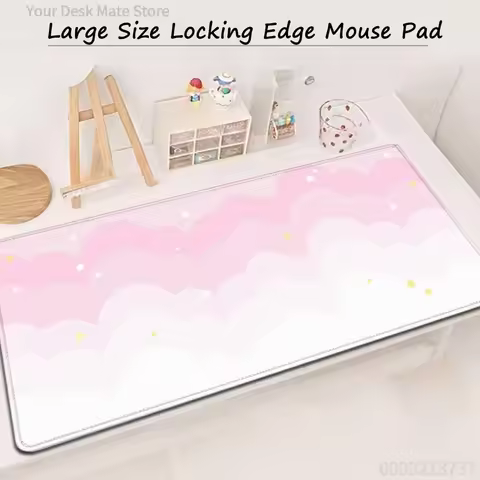 Cute Blue Cloud Star Gaming Mouse Pad Waterproof Non-slip Desk Mat