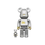 Be@rbrick 20th Anniversary 100% &amp; 400% Set Gold &amp; Silver Chrome Ver.