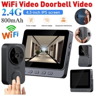 Doorbell Wireless Doorbell Household Video Doorbell Wireless Doorbell Camera Two-Way Speaking Video Doorbell 4.3 inches