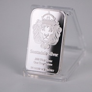 Silver Bar 1OZ oz Silver Plated Square Commemorative Coin Play 1 * 14 ***------+++