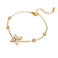CELOVIS Ixora Flower Zirconia Chain Bracelet ( Gold/ Rose Gold/ Silver )
