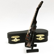 Mini Electric Guitar Model Miniature Decoration Musical Instruments with Case and Stand