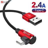 ZUZG 1m/2m USB Type C Cable 90 Degree Fast Charging USBC Type-c Cable For Samsung Oneplus 7 Pro Mobi