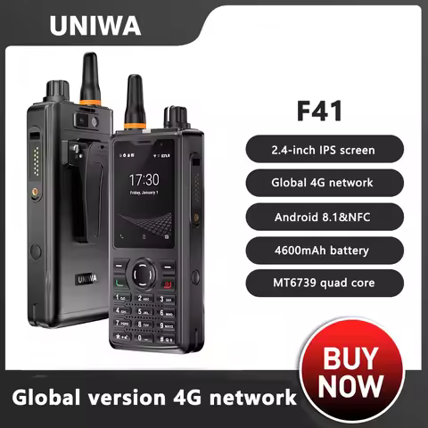 UNIWA F41 4G Rugged Phone POC Walkie Talkie Zello 2.4" Touch Screen 1GB+8GB Waterproof Smartphone An
