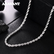 925 Silver 4MM Twist Snake Chain Necklace For Men Women Jewelry Accessories 16-30 Inches