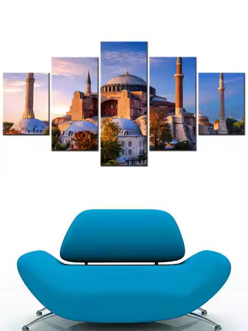 5 Pieces Canvas Wall Arts Poster Painting Architecture Hagia Sophia Istanbul Wallpaper Home Decor Pi