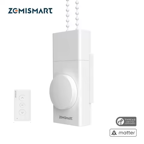 ZemiSmart Matter Thread Roller Shade Driver Rechargeable Motor Works with Homey HomeKit Alexa Google