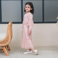 Little Glam Pink Gamis for Girls, Muslim Children's Dress - Kirana Dress