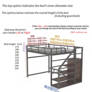QQRR2 Bed  SST Iron Loft Apartment Duplex Upper Bunk Multifunctional