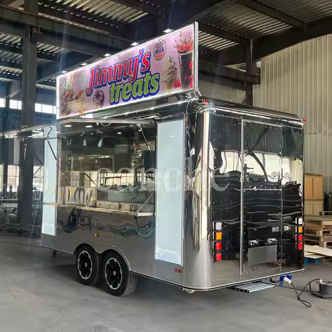Factory Price Mobile Street Food Truck | Bakery Pizza Equipment & Ice Cream Machine Integrated Food 