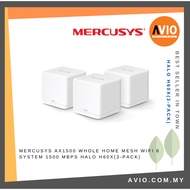 MERCUSYS AX1500 Whole Home Mesh WiFi 6 System 1500 Mbps Halo H60X(3-pack)