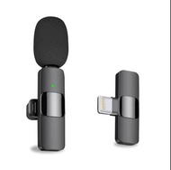 適用於 iPhone、iPad 的專業無線領夾領夾式麥克風 - 用於採訪視頻 Podcast Vlog YouTube 的錄音麥克風  hybckp Professional Wireless Lav