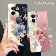 [SHARK CASE] Softcase VIVO V30E 5G 2024 NEWEST Aesthetic Floral Motif - Vivo V30E Casing - Vivo V30E