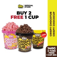 [2 TUB + FREE 1 CUP] NIMS Crispy Chocotub Mini Series 140g – Cereal Rangup Coklat / Snack Sedap / Re