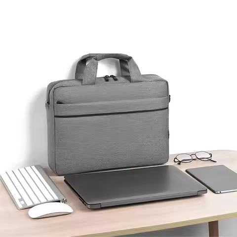 Laptop Carrying Case Shockproof Padded Laptop Case Waterproof Laptop Shoulder Bag 3 Compartments Lap