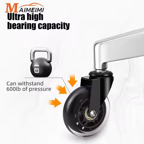 1/5PCS Swivel Rubber Caster Wheels 3 Inch Office Chair Caster Wheels Replacement 60KG Soft Safe Roll