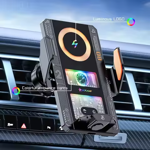 Car Smart Sensing Automatic Clamping Mounts for Samsung IPhone Xiaomi Phone Holder Wireless Charger 