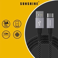 3A USB-A-USB-C充電線