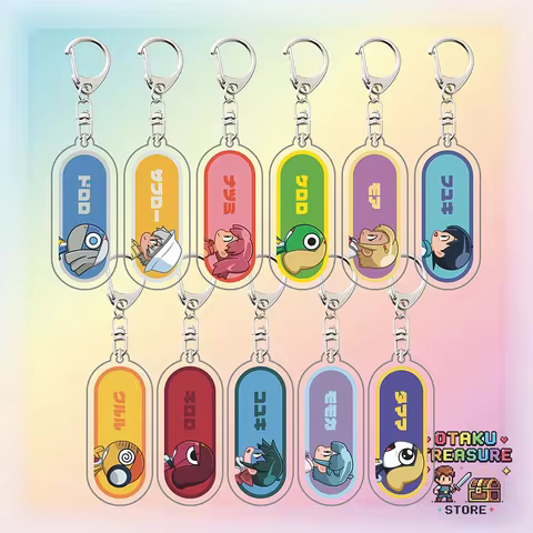 Anime Keroro Gunso Acrylic Keychain, Sgt. Frog Character Side Profile Keyring, Tamama Giroro Kululu 