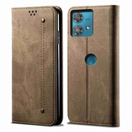 Factory directly sell Denim Texture Flip Leather Phone Case For Motorola Edge 40 Neo/Motorola Edge 5
