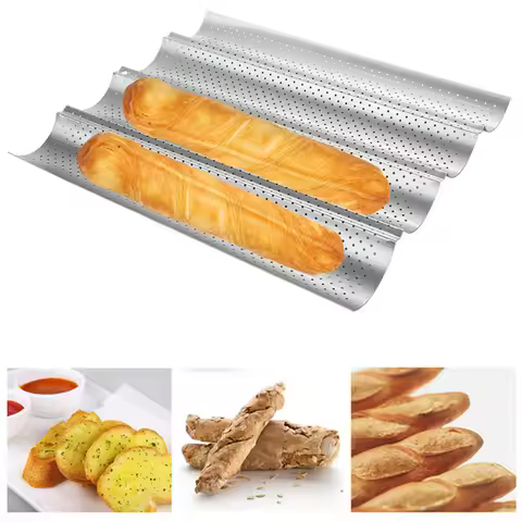 Baguette Pan French Bread Baking Mould Bakeware Groove Waves Mold Cake Oven Pastry Tray Dishes Cooki