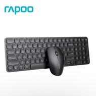 Rapoo 9320M ชุดคีย์บอร์ดและเมาส์ไร้สาย 2.4G บางเฉียบพร้อมตัวรับสัญญาณ USB Bluetooth（แผ่นเมาส์ฟรี）-แป