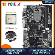 ReadyStock-B75PE ETH Mining Motherboard 12 PCIE+Random CPU+CPU Cooling Fan LGA1155 MSATA DDR3 B75 BT