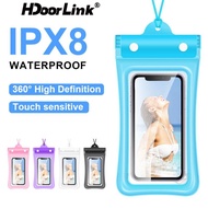 HdoorLink Transparent Phone Cover IPX8 Waterproof Phone Case For Swimming