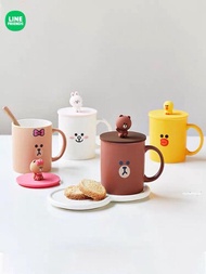 line friends 熊大 雞 有蓋 陶瓷杯 水杯 水壺 水樽 禮物 brown sally 家居 日用品 cony 兔兔