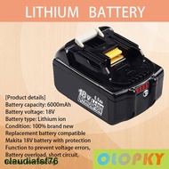 6000mAh BL1860B replacement battery compatible with Makita 18V battery with LED indicator 18V LXT ba