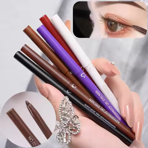 Brown Eyeliner Pencil Waterproof Long-lasting Blue Black Brown Easy Wearing Eyeliner Pen